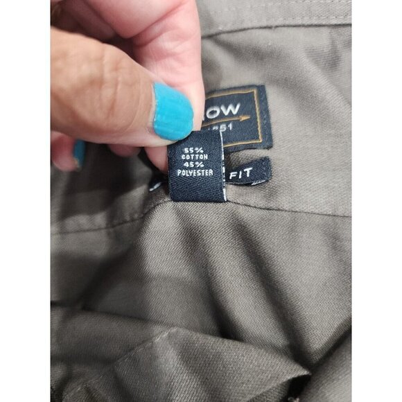 Arrow Shirt Casual Gray Long Sleeve Classic Fit No Iron Button Men's 18.5 34/35 - Picture 7 of 9